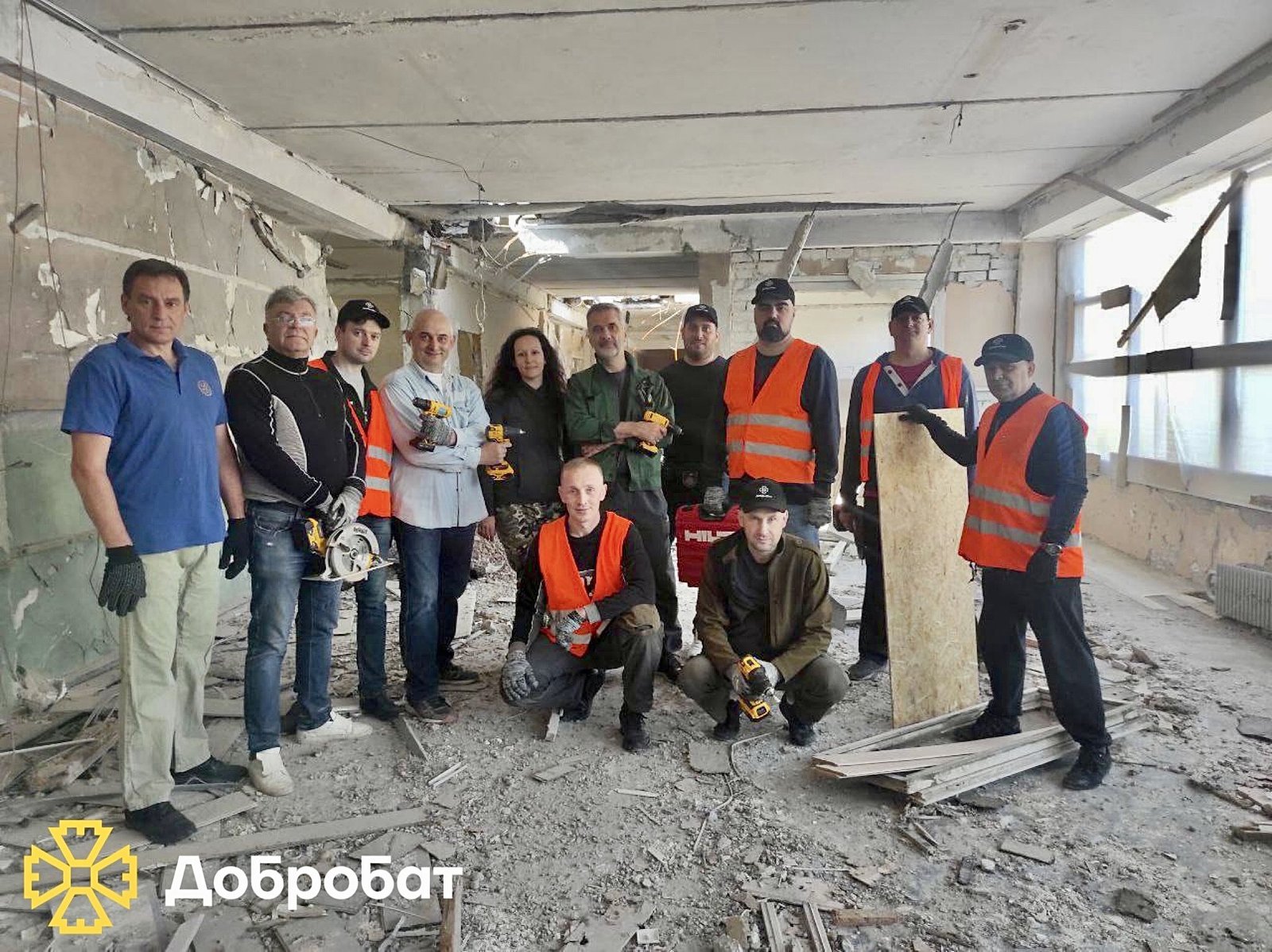 Volunteer construction battalion holds the reconstruction frontline: about 300 volunteers joined to help at the sites